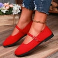 thumbnail image 4 of QIPOPIQ Women's Retro Color Block Flats Elegant Square Toe One Line Strap Ballet Flats Slip On Casual Flats, 4 of 7