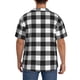 thumbnail image 3 of Balery Black White Plaid Camisa Casual de Manga Corta con Botones para Hombre, Texturizada, Estilo Cubano, para Playa, Verano-3X-Large, 3 of 5