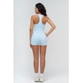 thumbnail image 6 of PISONIC Women 2 Piece Workout Sets Crossover High Waisted Biker Shorts with Pockets Built in Bra Racerback Tank Tops, 6 of 7