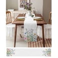 thumbnail image 4 of Table Runner 60 Inches Long for Kitchen Dining, Spring Floral Dresser Scarf Farmhouse, Dining Table Decorations for Wedding/Parties, Wildflowers Herbs Summer Botanical 13 x 60 In, 4 of 9
