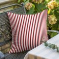thumbnail image 3 of Throw Pillow Covers 20x20 Inch, Thin Red Striped Decorative Pillow Cases for Couch Sofa Bed, Farmhouse Modern Red Stripes Cotton Linen Square Home Decor Pillowcases with Hidden Zipper, 3 of 9