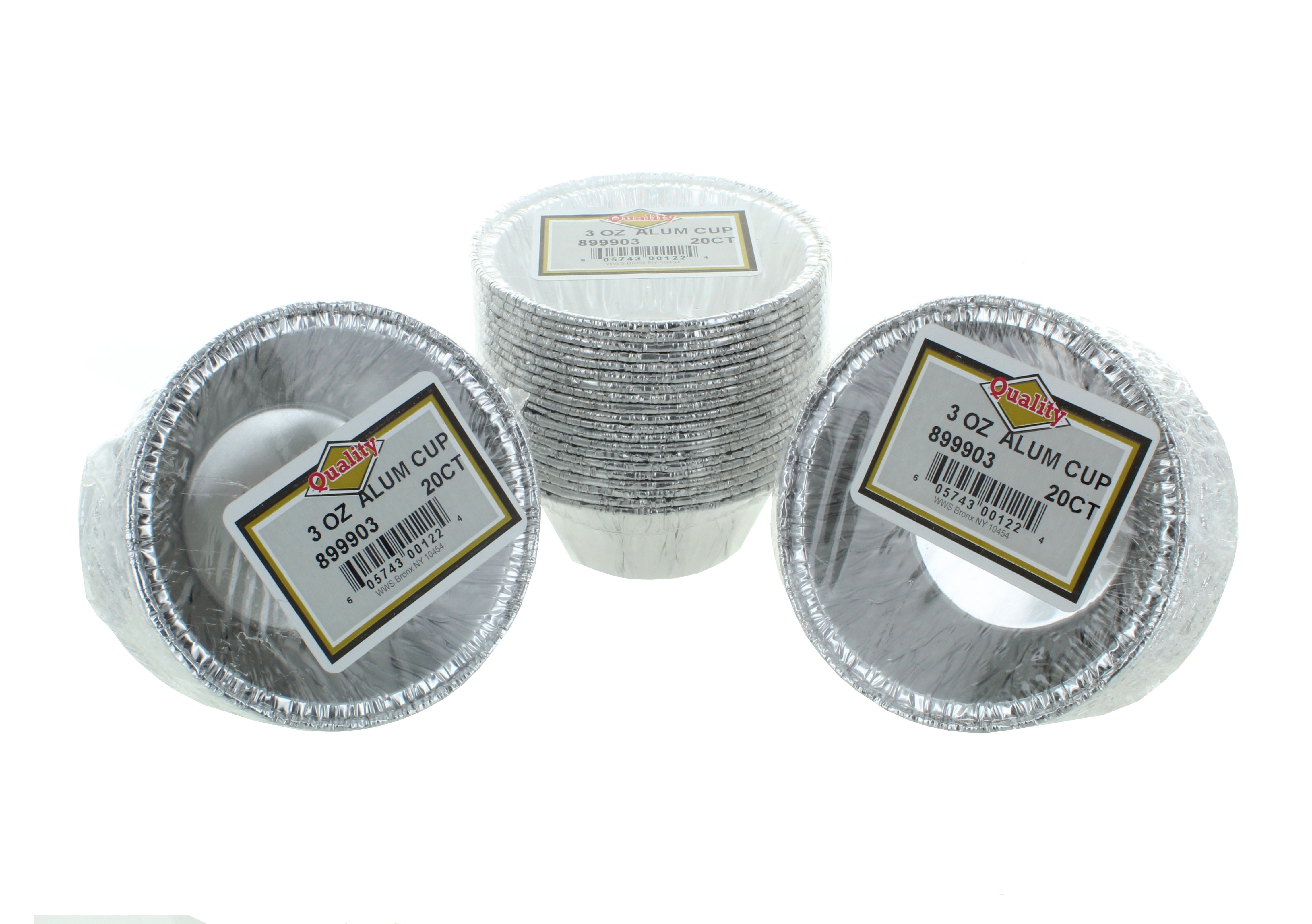 Lot of 60 Silver Aluminum Foil Baking Cups 3oz. Disposable Cupcake