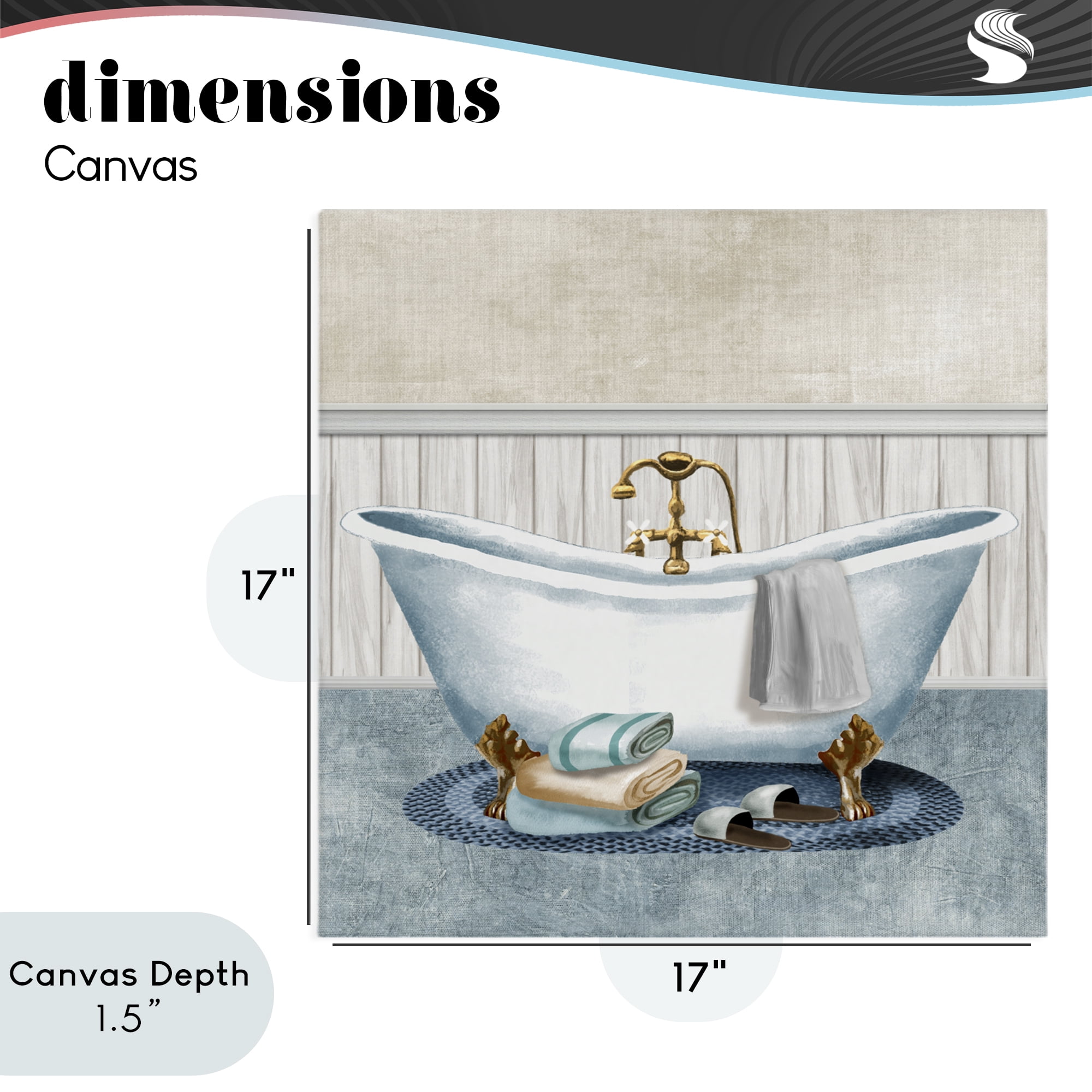 Stupell Industries Cozy Spa Bathtub & Slippers Canvas Wall Art, design by Conrad Knutsen