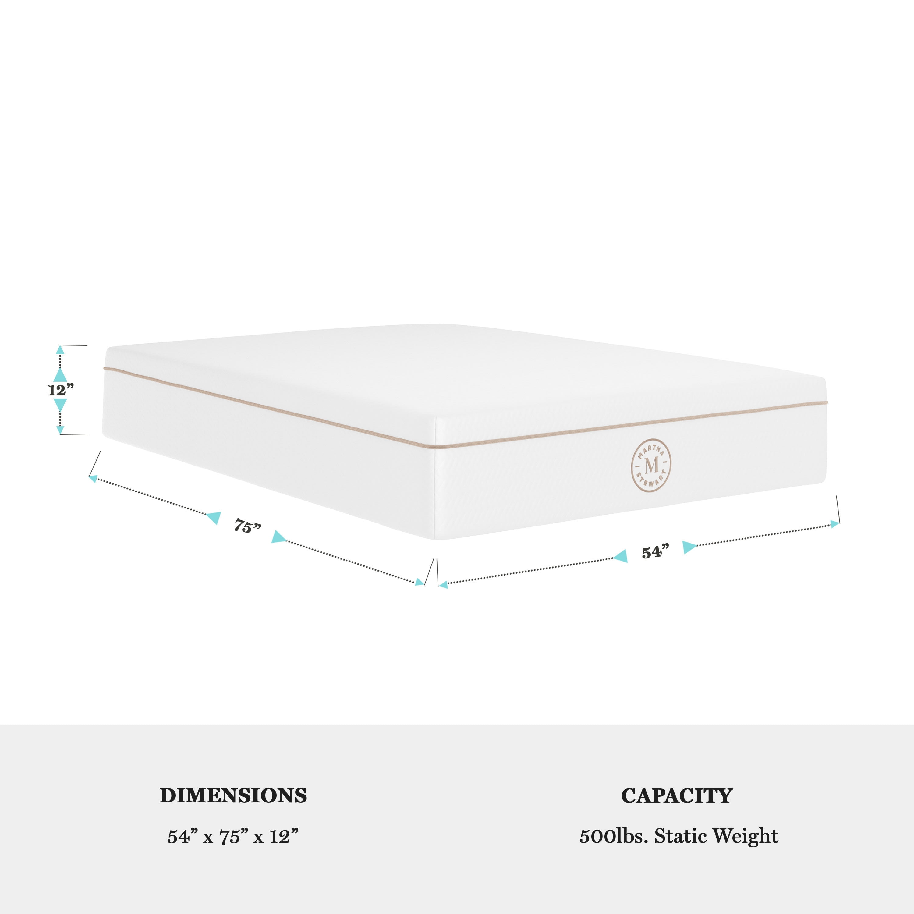 Martha Stewart 12 Inch Full Medium Plush Dual-Action Cooling Gel Memory Foam Mattress with Soft Breathable CoolWeave Jacquard Quilted Top