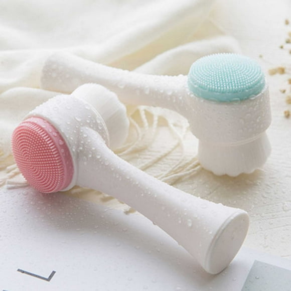 Fiudx Cepillo de Limpieza Facial, Cerdas Suaves para Una Limpieza Profunda de Poros, Puntas de Masaje de Silicona para Refrescar La Piel, Exfoliante Facial Manual para Eliminar Puntos Negros, Exfolia