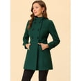 thumbnail image 2 of Abrigo de invierno Allegra K con bolsillos inclinados y doble botonadura Verde oscuro XL, 2 of 6