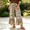 thumbnail image 5 of Womens Camo Print Wide Leg Pants Casual Drawstring Loose Trousers with Pockets Summer Fall Trendy Flowy Soft Pants Daily Beach Vacation Outfits, 5 of 8