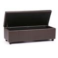 thumbnail image 2 of Simpli Home Banc de Rangement en Simili Cuir Kingsley en Brun Chocolat, 2 of 7