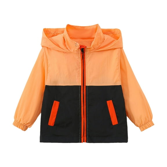 MEZZALL Kids Boys Girls Patchwork Coat Hooded Jacket Windproof Zipper Outwear Classic, 12-18 Months