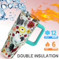 thumbnail image 3 of Dog Tumbler with Handle and Straw 40 oz Cute Puppy Cup Sketch Dogs Coffee Travel Mug Stainless Steel Insulated Water Bottle Dog Lovers Stuff Decor Gifts for Women, 3 of 6