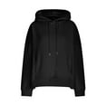 thumbnail image 5 of Jinhomg Womens Fall Sweatshirts Comfy Long Sleeve Cable Knit Pullover Tops Dressy Casual Solid Drawstring Hoodie Oversized Sweatshirt with Pockets Black L, 5 of 7