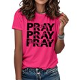 thumbnail image 2 of Ankishi Christian Tshirts for Women Crew Neck Pray Through It Shirt Short Sleeve Vintage Graphic Tees for Party, 2 of 7