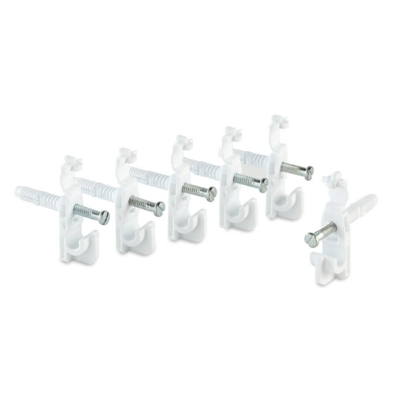 Rubbermaid FG3D69LWWHT White Direct Mount Back Clips 6 Count