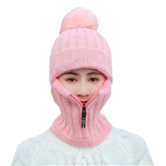 Winter Beanie Hat Scarf Set Warm Knit Hat Skull Cap Neck Warmer with Thick Fleece Lined Winter Hat & Scarf for Men Women
