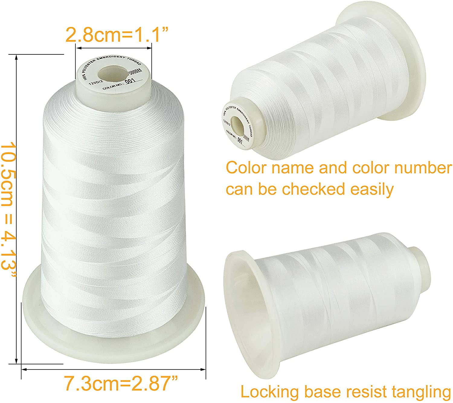 26 Selections Simthread 1White+1Black Various Assorted Color Packs of Polyester Embroidery Machine Thread Huge Spool 5500Y for All Purpose Sewing Embroidery Machines 