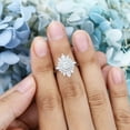 thumbnail image 6 of Silvago Jewel White Gold Over 14K Silver Diamond Ring - Round Cut Brilliant 1.8 Ct Diamond Ring For Women's - Cluster Engagement Ring for Her - Halo Anniversary Wedding Ring - Cocktail Promise Gift, 6 of 9