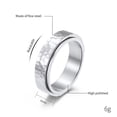 thumbnail image 2 of HIJONES Men Women's Stainless Steel Irregular Surface Turnable Ring Dainty Anti Anxiety Stress Relief Rings Christmas New Year Gifts Silver Size 11, 2 of 5
