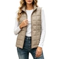 thumbnail image 3 of Women's Vest Sleeveless Zip up Puffer with Pockets Lightweight Stand Collar Warm Gilet Fall Winter Outerwear Layering, 3 of 9