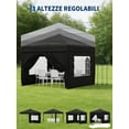 thumbnail image 3 of Gazebo Plegable 3x3m Impermeable con 4 Paredes - UPF 50+, Acero Reforzado, Fácil Montaje - Para Jardín, Camping, Fiestas - Color negro, 3 of 7