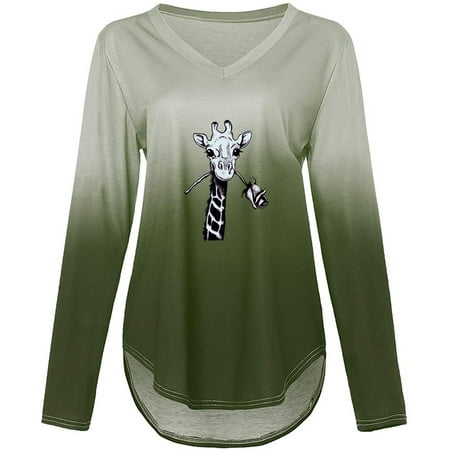 

jsaierl Long Sleeve T-shirt Tops for Women Knitted Button Tops Pullover Blouses Tops Long Sleeve V-Neck T-shirt