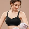 thumbnail image 3 of Womens Sleeping Nursing Bra Wirefree front buckle Breastfeeding Maternity Bralette Pack of 3, 3 of 7