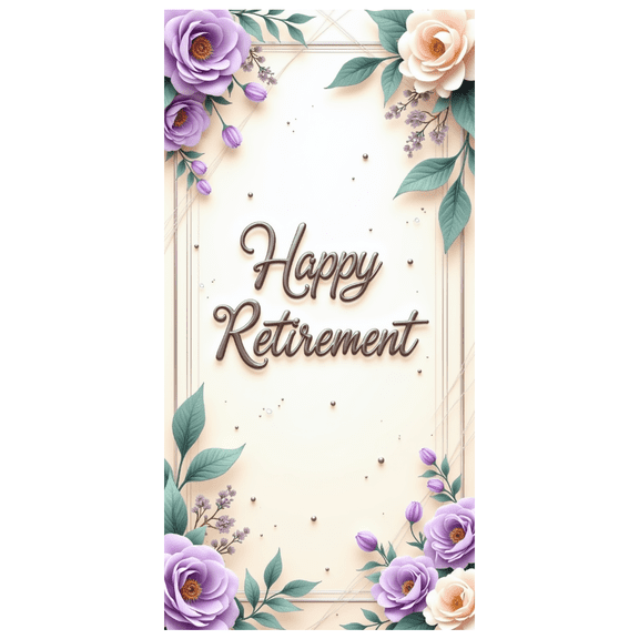 Floral Decoration Happy Retirement Banner Flower Theme Decorative Design for Retirement Party Event Celebration Indoor Decoration