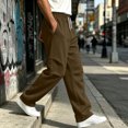 thumbnail image 6 of Iyufng Men's Knee Pleated Detail Wide Leg Casual Sweat Pants Drawstring Elastic Waist with Side Pockets, 6 of 9