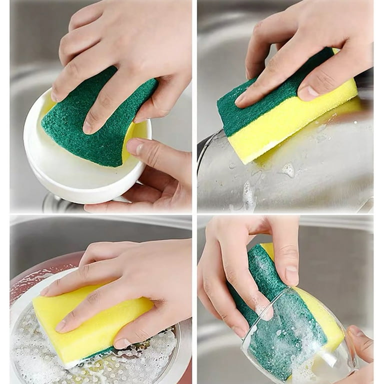 Nylon Kitchen Sponge Scrubber, Heavy Duty, Hand Friendly Scouring Sponge  for Sink, Pot, Dish Washing Scrubber Non-Scratch, Kosher Sponge,18 Pack