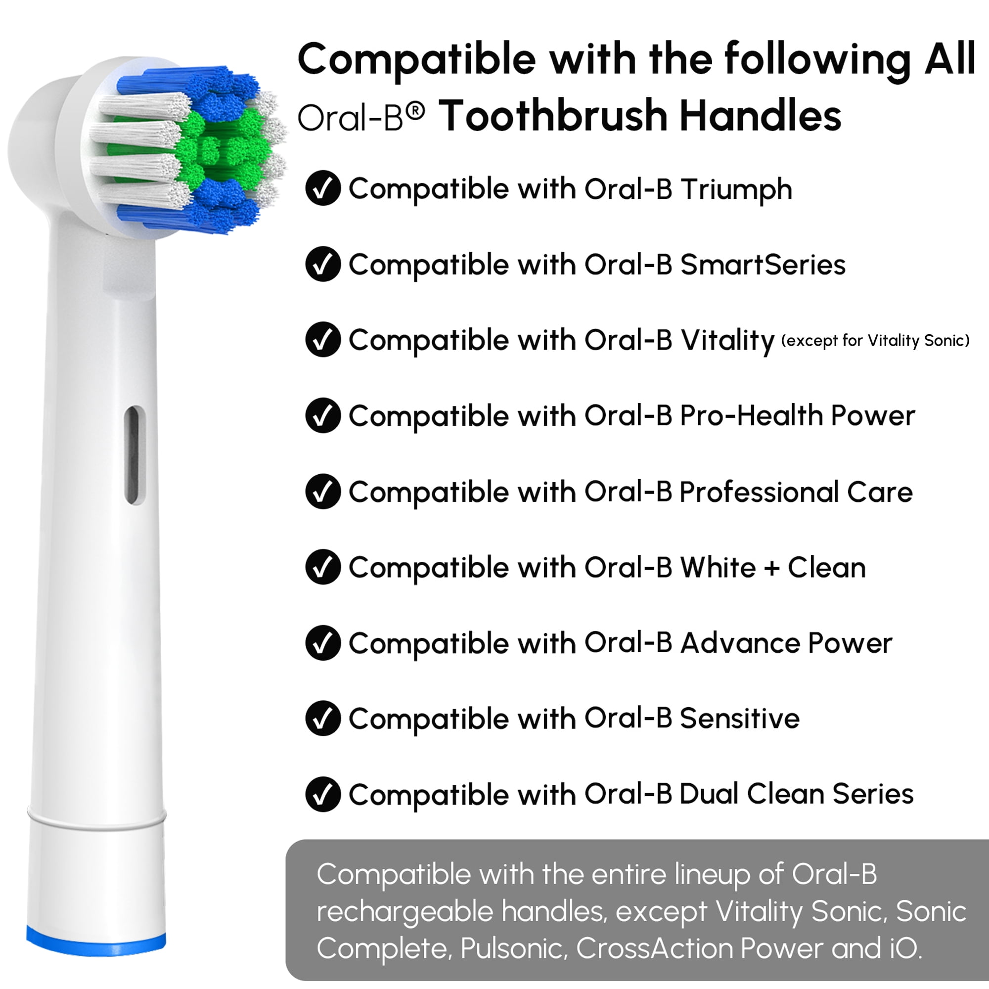 Replacement Toothbrush Heads Compatible with Oral-B Braun, 20 Pcs Precision Clean Electric Toothbrush Heads Refill