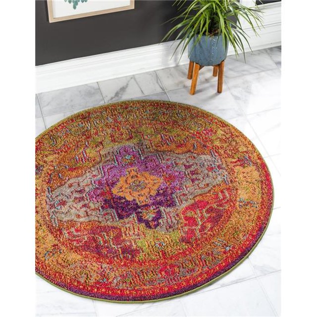 Unique Loom 3140074 8 x 8 ft. Michaelangelo Vita Round Rug, Multi Color