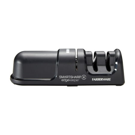 

Farberware Two-Stage SmartSharp Knife Sharpener Easy-to-Use Nonslip Sharpener with Color Changing LED Light Indicator Knife Sharpening System to Polish Sharpen and Repair Kitchen Knives Black