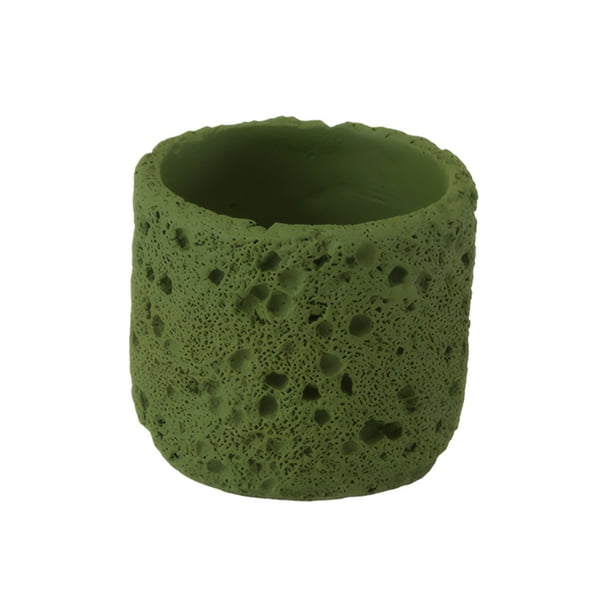 Inteprter Soporte moderno para flores de cemento, accesorio decorativo ecológico, piedra de orquídea, grano de roca volcánica Jardín y Patio verde oliva