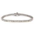 thumbnail image 3 of Diastar Jewels Princess Cut Cubic Zirconia 14K White Gold Finish Silver Tennis Bracelet, 3 of 4