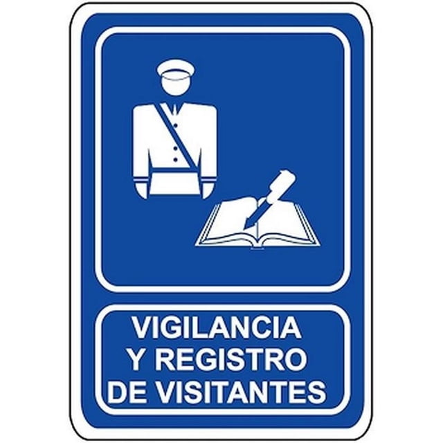 Rótulo para Centros Comerciales Señalamientos Informativos 30x40 cm Informativos Vigilancia y Registro de Visitantes Nor