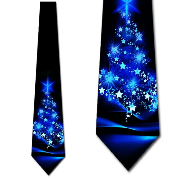 Christmas Tree Ties Mens Holiday Star Necktie by Three Rooker