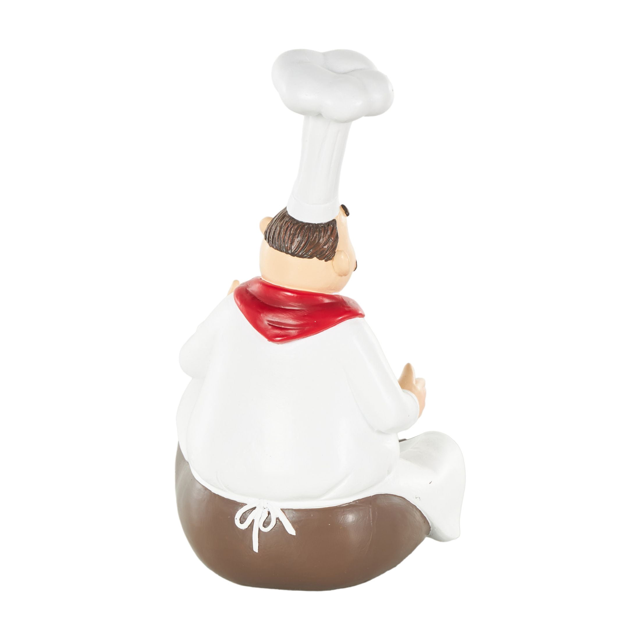 DecMode 6" x 10" White Polystone Kitchen Decorative Figurine Single Bottle Chef Wine Holder, 1-Piece