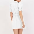 thumbnail image 5 of Women's Summer Dresses Solid-Color Button-Front Belted Short-Sleeve Collared Blazer-Style Dress for Casual Gatherings and Everyday Wear, 5 of 7
