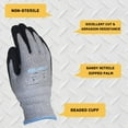 thumbnail image 2 of MMBM Cut Resistant Gloves Grey/Black w/ Blue Cuff Grey/Black 13 Gauge Reusable Large HPPE & Steel Fibers 24 Pairs, 2 of 5