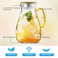 thumbnail image 5 of 74 oz Glass Pitcher with Golden Lid & Spout, 2.2L Diamond-Cut Glass Water Carafe with Handle & Gold Stainless Steel Lid, Hot & Cold Safe, Dishwasher-Friendly, Ideal for Juice, Milk, Coffee, or Tea, 5 of 7
