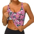 thumbnail image 3 of Uemuo Colorful Cute French Bulldog Pattern Women's Sports Bra - High Impact Support, Breathable, and Comfortable Athletic Bra for Running, Yoga, and Workouts, 3 of 9
