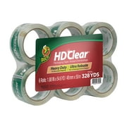 Duck HD Clear 1.88 Inches x 54.6 Yards Heavy Duty Acrylic Packing Tape, 6-Pack