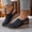 Black, variant on Closed Toe Sandals for Women Orthopedic Slip-On Mules with Arch Support Cut-Out Vamp Low Wedge Heel Clog Sandals Comfortable Walking Work Platform Sandal with Adjustable Hook and Loop(Brown, 9)