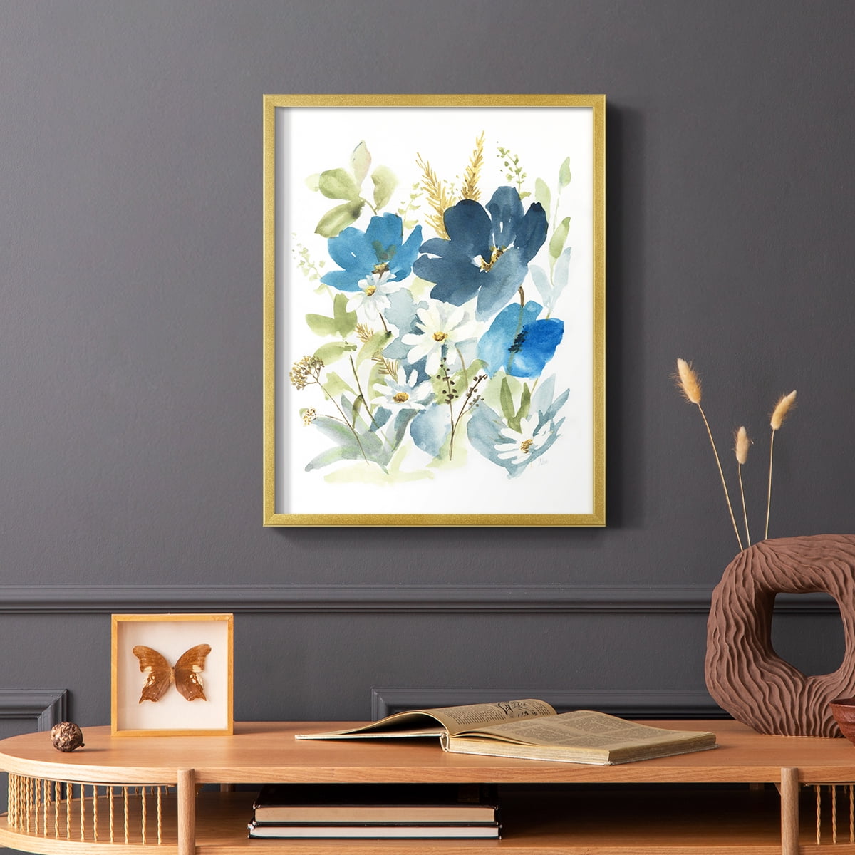 Wild Medley II Framed Print in Gold Solid Wood 16 x 20 Framed Print
