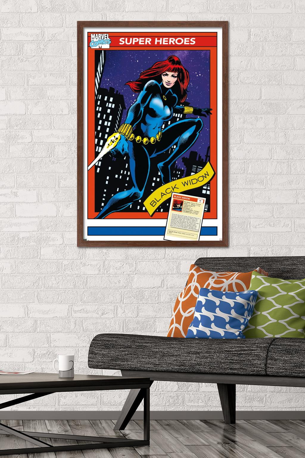 Marvel Trading Cards - Black Widow Wall Poster, 22.375" x 34" Framed