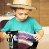 Pcmos 7-Key 2 Bass Kids Accordion Children's Mini Musical Instrument Non-toxic Easy to Learn Music Beginner Black