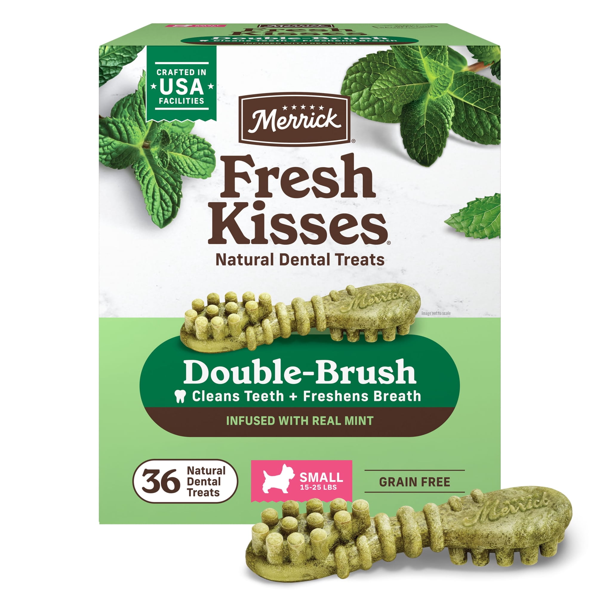 Merrick Fresh Kisses Infused With Real Mint Dog Dental Treats for Small Dogs, 23.0 oz, 4 Pack