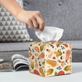 thumbnail image 4 of Kdxio Fall Pumpkin Print Tissue Box Cover,Square Decorative PU Leather Facial Paper Case Organizer Holder Dispenser for Bathroom,Night Stands,Desk,Car 5.2''X5.2''X5.2'', 4 of 6