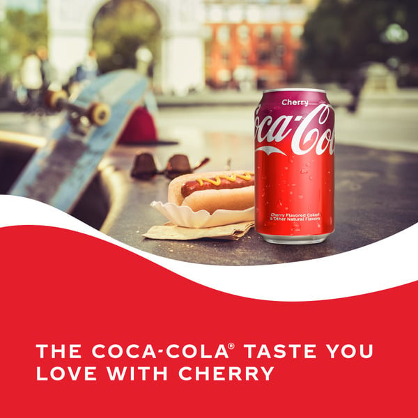Coca-Cola Cherry Soda Soft Drink, 12 fl oz Cans, 24 Pack