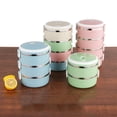 thumbnail image 4 of Kitchen Utensil Set Stackable Lunch Box Stainless Steel Thermal Insulated Bento Lunch Container Leakproof Food Storage Container For Office Kids Bento Picnic School Food Container, Sky Blue, 4 of 7