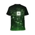 thumbnail image 2 of LAOLIUSN Men's AI Artificial Intelligence Graphic T-Shirt, Futuristic Techwear All Over Print Tee, 2XL, 2 of 7